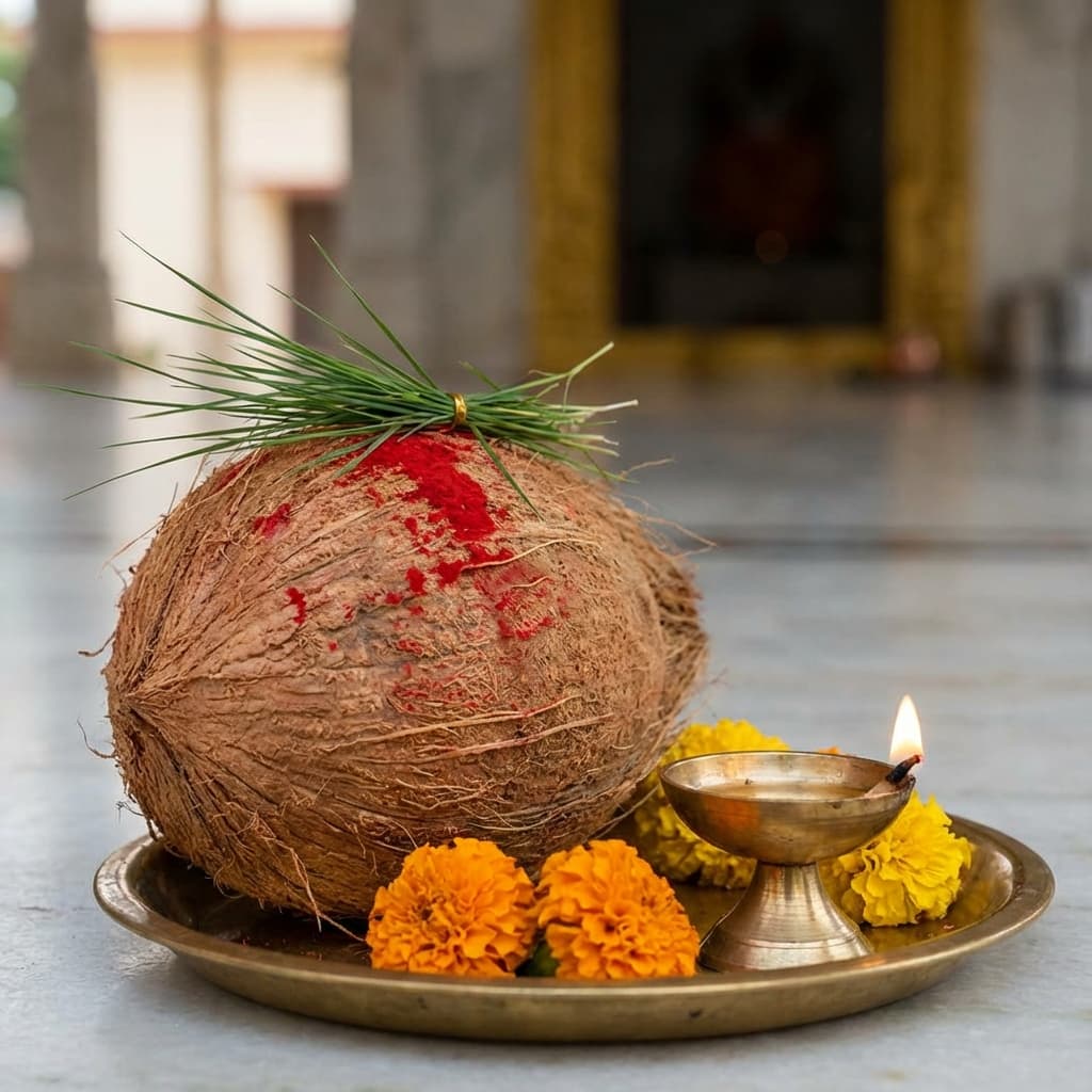 Sacred Coconut with Sindoor